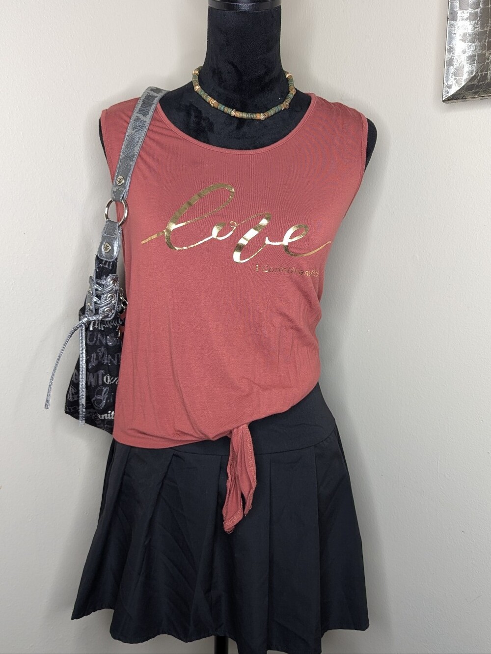 Pink and gold tank top